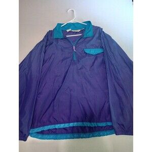 90's Vintage L. L. Bean 1/4 Zip Windbreaker Purple and Turquoise Size XL